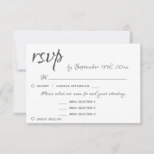 3 Menü "Entree" Wählen Elegante UAWG Wedding Antwo RSVP Karte (Vorderseite)