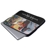 3 Minimalistisches Schwarzes Monogramm Laptopschutzhülle (Vorne Knopf)