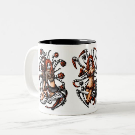 3 Möglichkeits-Kaffee Zweifarbige Tasse (Vorderseite Links)