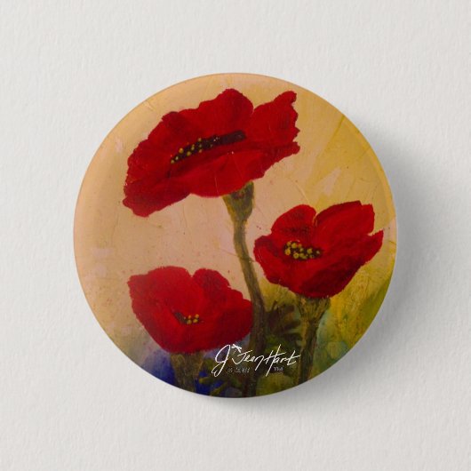 3 Mohnblumen Button (Vorderseite)