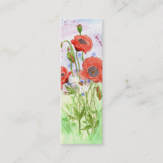 "3 Mohnblumen-" kleines Lesezeichen Mini Visitenkarte