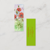 "3 Mohnblumen-" kleines Lesezeichen Mini Visitenkarte (Vorne/Hinten)