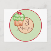 3 Monate Cupcake Meilenstein Postkarte (Vorderseite)