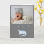 3 Monate Dinosaurier-Baby mit Foto Karte (Gelbe Blume)