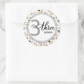 3 Monate Meilenstein Baby Giraffen und Balloons Runder Aufkleber (Tasche)