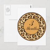 3 Monate Meilenstein für Tierdrucke Postkarte (Vorne/Hinten)