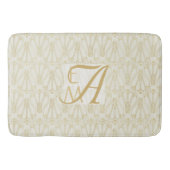 3 Monogram Art Deco Gold Cream New Deeds Deco Badematte (Vorderseite)
