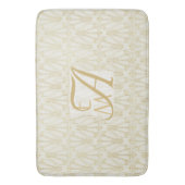 3 Monogram Art Deco Gold Cream New Deeds Deco Badematte (Vorderseite Vertikal)