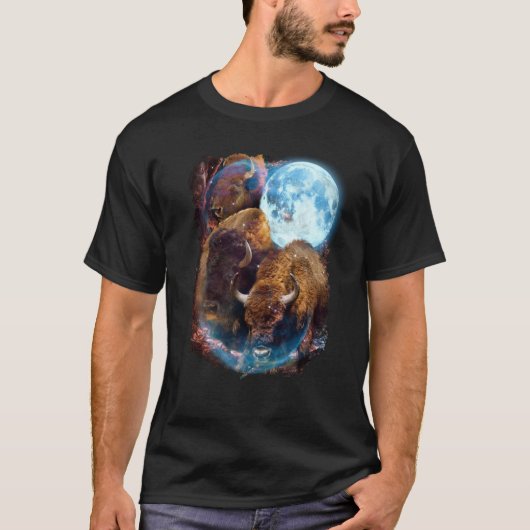 3 Moon Bison Buffalo Animal Bison T-Shirt (Vorderseite)