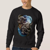 3 Moon Buffalo Bison Graphic Animal Sweatshirt (Vorderseite)