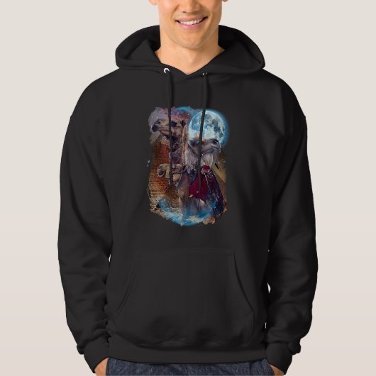 3 Moon Camel Llama Alpaca Animal Hoodie (Vorderseite)