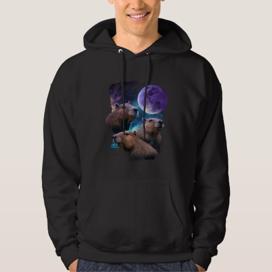 3 Moon Capybaras  Capibara Graphic Animal Hoodie (Vorderseite)
