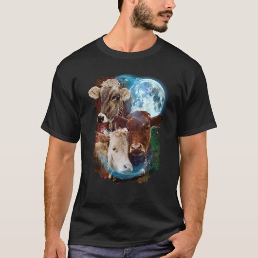 3 Moon Cow Livestock Cattle Animal T-Shirt (Vorderseite)