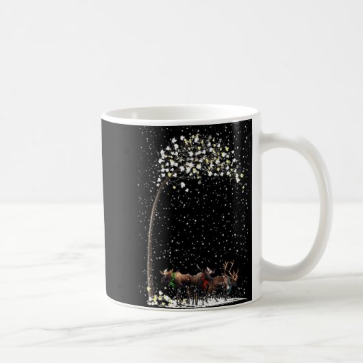 3 Moose F Winter Christmas Tree Xmas Snowy T Shirt Kaffeetasse (Rechts)