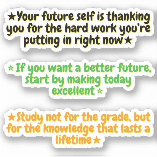 3 Motivational Quotes for Student | Inspirational  Aufkleber (Vorderseite)