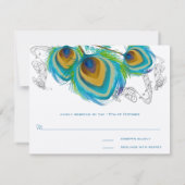 3 Musical Peacock Feathers UAWG Postcard RSVP Karte (Rückseite)