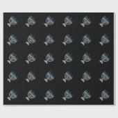 3. Nacht des Hanukkah Glitzer Wrapping Paper Geschenkpapier (Flach)