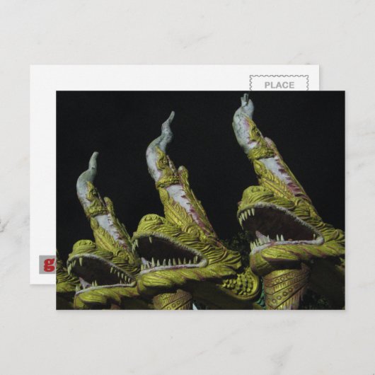3 Nagas in der Nacht Postkarte (Vorne/Hinten)