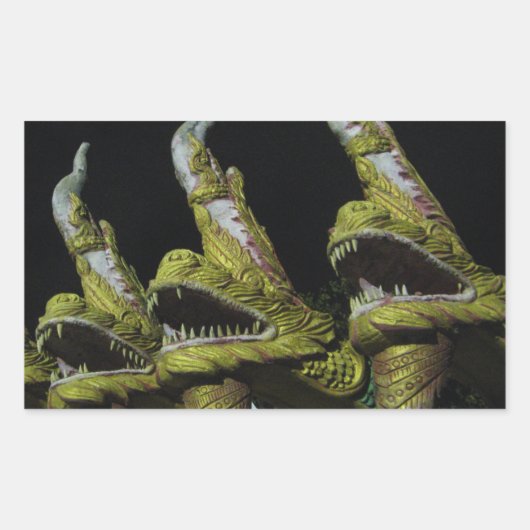3 Nagas in der Nacht Rechteckiger Aufkleber (Vorderseite)