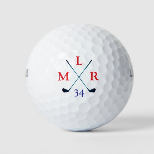 3 Name Initial Letters Classic Monogram Golfball (Vorderseite)