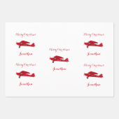 3 Name Set Frohe Weihnachten Personalisiertes Flug Geschenkpapier Set (Vorderseite 2)