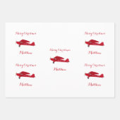 3 Name Set Frohe Weihnachten Personalisiertes Flug Geschenkpapier Set (Vorderseite)