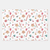 3 Namen Niedlich Matching Weihnachtscreme 19x29 Geschenkpapier Set (Vorderseite 2)