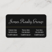 3 Namen QR-Code-Logo | Schwarze moderne Visitenkar Visitenkarte (Vorderseite)