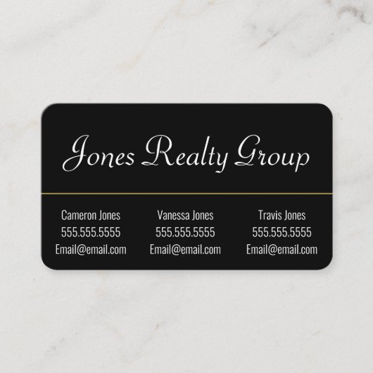 3 Namen QR-Code-Logo | Schwarze moderne Visitenkar Visitenkarte (Vorderseite)