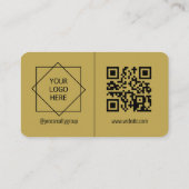 3 Namen QR-Code-Logo | Schwarze moderne Visitenkar Visitenkarte (Rückseite)