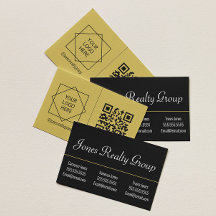 3 Namen QR-Code-Logo | Schwarze moderne Visitenkar