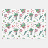 3 Namen, Rot & Grün 19x29 Weihnachten Geschenkpapier Set (Vorderseite 3)