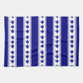 3 Navy Blau und Weiß Küste Muster Angelfish Geschirrtuch (Horizontal)