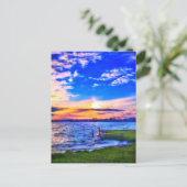 3 NEUE SEE SUNSET POSTCARD POSTKARTE (Stehend Vorderseite)
