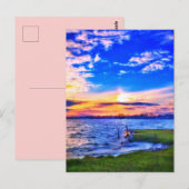 3 NEUE SEE SUNSET POSTCARD POSTKARTE (Vorne/Hinten)