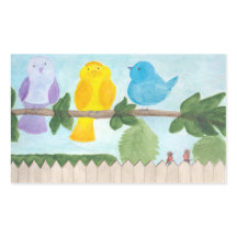 3 niedliche fantastische bunte Vögel