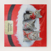 3 Niedliche Kätzchen Kleine Helfer des Weihnachtsm Puzzle (Horizontal)