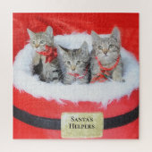 3 Niedliche Kätzchen Kleine Helfer des Weihnachtsm Puzzle (Vertikal)