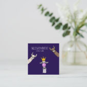 3 Niedliche Lama Faces Illustration Quadratische Visitenkarte (Stehend Vorderseite)