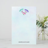 3 Niedliche Pastelfarben Wasserfarbenfrohe Schmett Briefpapier (Stehend Vorderseite)