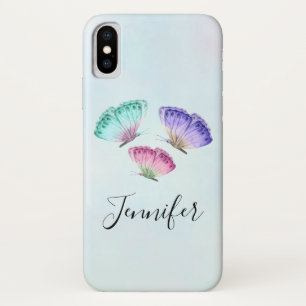 3 Niedliche Pastelfarben Wasserfarbenfrohe Schmett Case-Mate iPhone Hülle