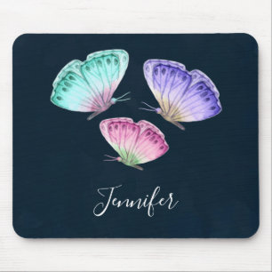 3 Niedliche Pastelfarben Wasserfarbenfrohe Schmett Mousepad