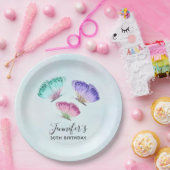 3 Niedliche Pastelfarben Wasserfarbenfrohe Schmett Pappteller (Party)