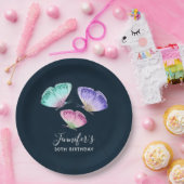 3 Niedliche Pastelfarben Wasserfarbenfrohe Schmett Pappteller (Party)