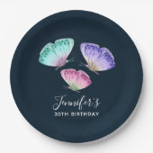 3 Niedliche Pastelfarben Wasserfarbenfrohe Schmett Pappteller (Vorderseite)