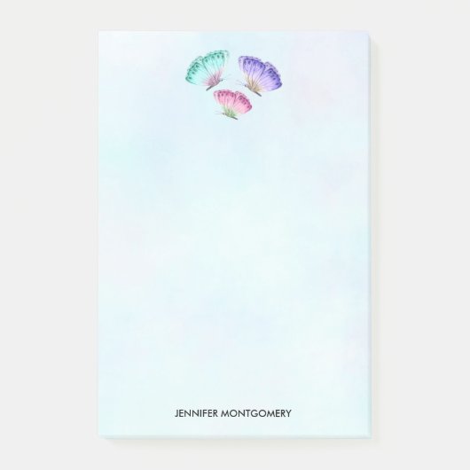 3 Niedliche Pastelfarben Wasserfarbenfrohe Schmett Post-it Klebezettel (Vorderseite)