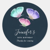 3 Niedliche Pastelfarben Wasserfarbenfrohe Schmett Runder Aufkleber (Vorderseite)