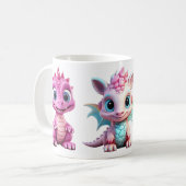 3 Niedliche Pink Dragon Tasse für Kinder (Vorderseite Links)