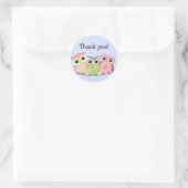 3 Niedliche und farbenfrohe Owls Danke Stickers (Tasche)