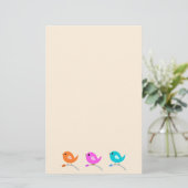 3 niedliche Vögel Briefpapier (Stehend Vorderseite)